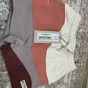 Kith Kids Tri-Tone Shorts - Cream, Brown, Pink